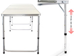Mesa de viaje plegable camping mesa de jardín maleta grande 180x60