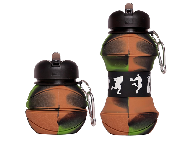 Foldable sports water bottle silicone sports bottle with spout mouthpiece 500