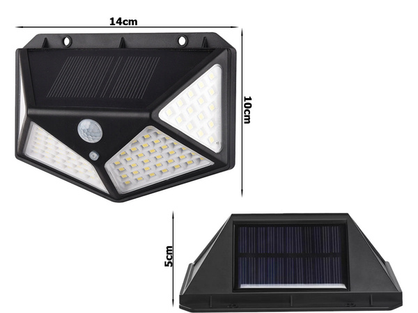Solarna svetilka 100 led s senzorjem gibanja v mraku