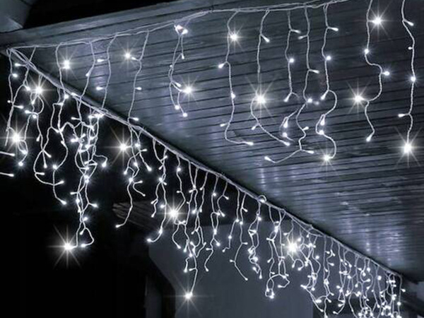 Cortina de luz 300 led blanco frío 10m combinado árbol de navidad luces guirnalda