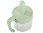 Kitchen spice container with food spoon cup with ear lock