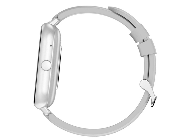 Reloj inteligente para mujer y hombre con correa de goma, Bluetooth, llamadas, color gris