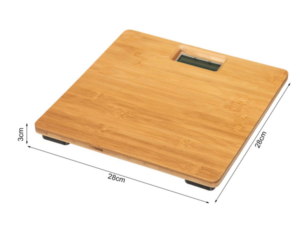 Pesajes digital bambus electrónico 180kg pesajes lcd temperatura