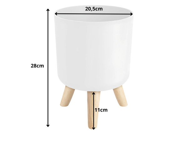 Flowerpot flower pot standing on legs for the house garden standing white