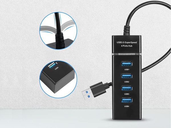Rozbočovač usb 3.0 rozdeľovač portov 4 portový rozdeľovač adaptér adaptér