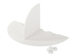 Wall-mounted shelf for vase flowers charging phone white matt