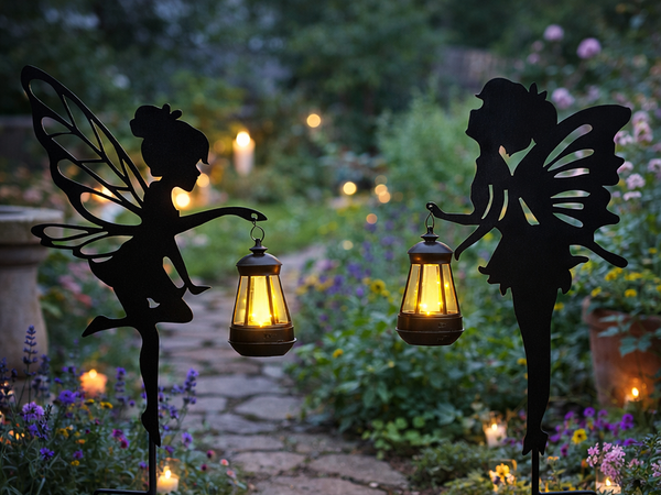 2 x LAMPĂ SOLARĂ DECORATIVĂ CU SENSOR DE AMURG LANTERNĂ DECORATIVĂ ELF FAIRY