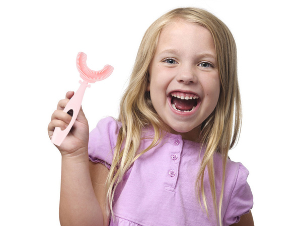 Silicone manual toothbrush for children letter u 360