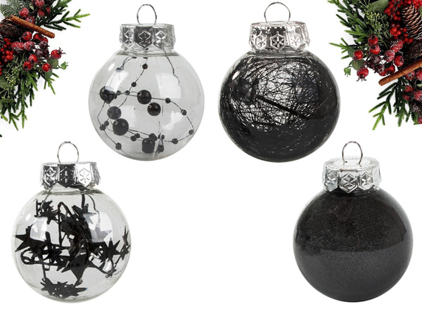 Bombes de choinka pour choin 6cm set de 24 vacances noires