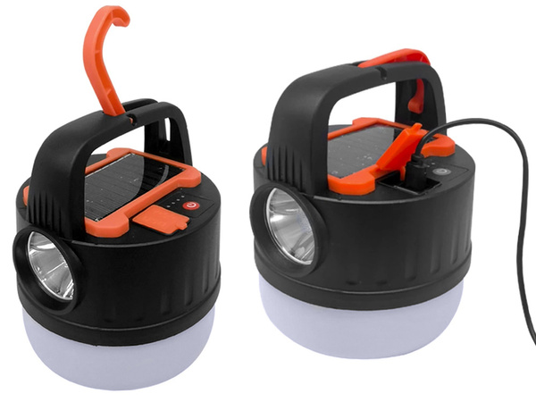 Kempování kempování lampa dobíjecí led usb turistické solární hák