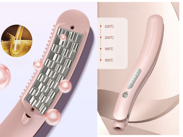 Plaukų tiesinimo žnyplė, skirta plaukų apimčiai didinti, nuolatiniam stiliui formuoti