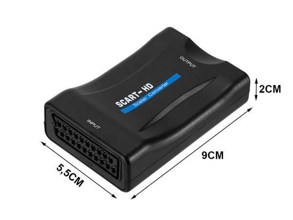 Adaptador scart a hdmi av euro full hd converter