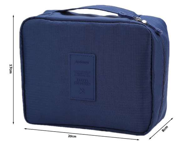 Make-up bag travel organiser navy blue