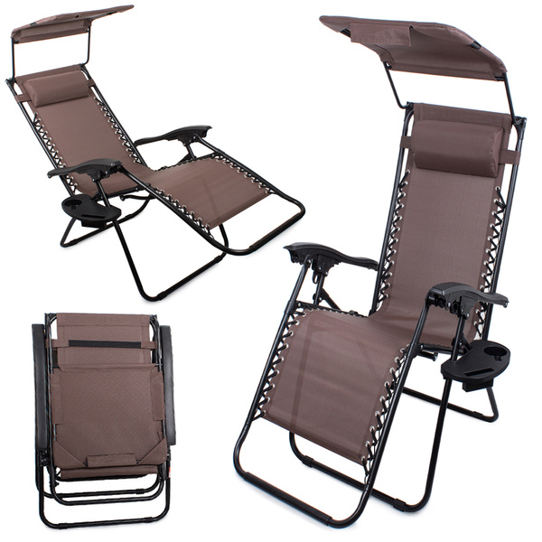 Silla de playa plegable gravedad cero 2en1 con capota