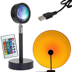 Proyector lámpara sunset east imitación metal led rgb usb + mando a distancia