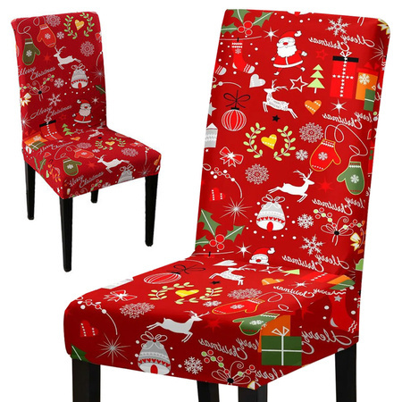 Housse de chaise de noël élastique universel décoratif michael