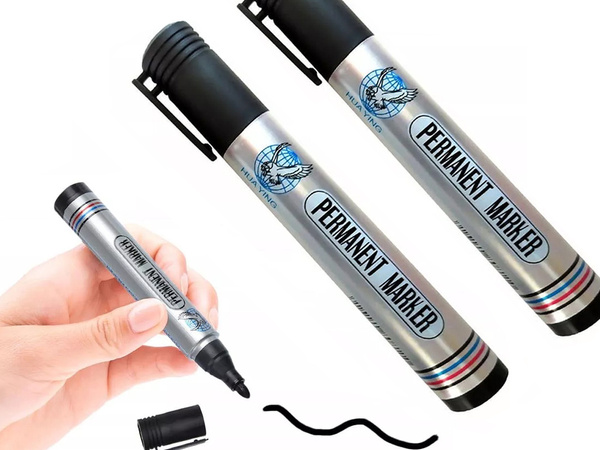 Permanentni marker pisalo črno vodoodporno okroglo