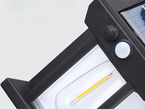 Lámpara solar con sensor de movimiento crepuscular 3 modos resistente al agua 600lm