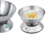Electronic kitchen scale digital with bowl 5kg lcd silver metal