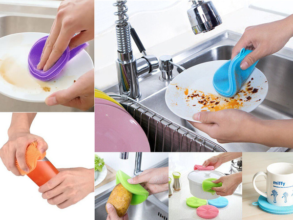 Silicone washer sponge scouring brush vegetable scouring brush
