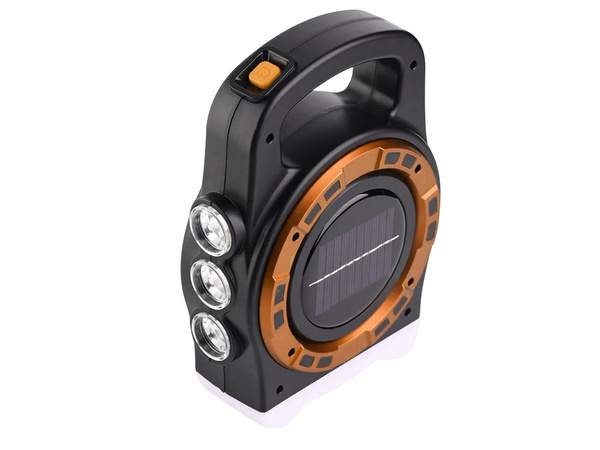Linterna solar portatil recargable luz led powerbank reflector power