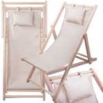 Tumbona de madera sillas de playa jardín plegable cojín silla de playa