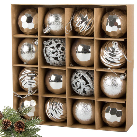 Choinka bombos choinka 6cm 16 vnt. Bombų rinkinys dekoracijoms holy holiday designs