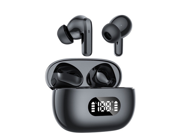 Căști in-ear fără fir bluetooth cu carcasă de încărcare cu led și microfon