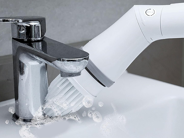 Brosse rotative électrique pour joints de carrelage mop avec 6 embouts tornado