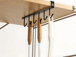 Estante colgante de cocina metal negro 6 ganchos para utensilios ganchos