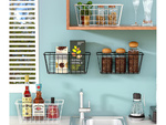 Cesta colgante organizador metálico estante colgante cocina negro