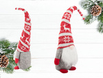 Christmas ghost grey gnome with christmas tree beard 48cm soft