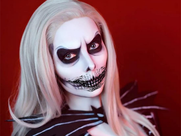 Tetovanie halloween falošné zuby realistické umývateľné dočasné prestrojenie