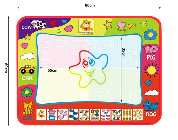 Covor de colorat cu apă litere mari numere educaționale