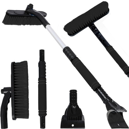 Scraper brush telescopic brush folding for car windows snow ice