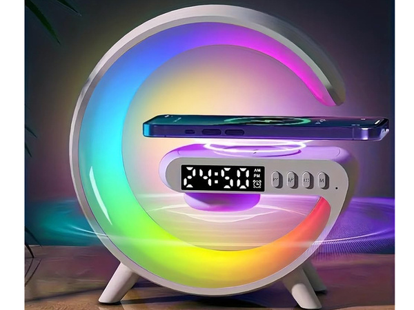 Led svetlo rgb herná nabíjačka indukčný reproduktor budík rádio hodiny