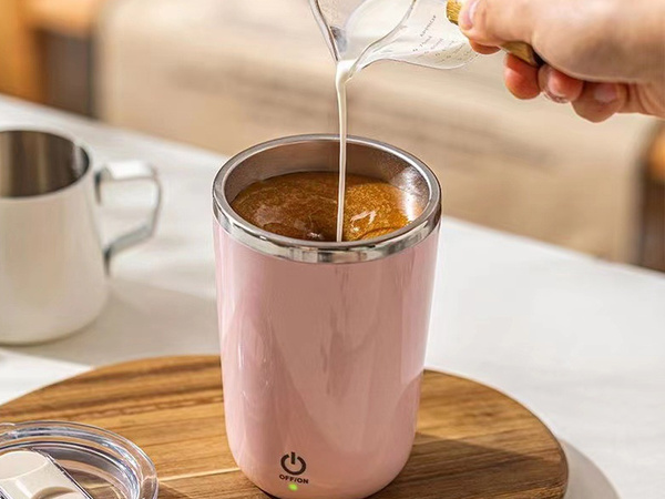 Mug automatiquement mélangeur 350 ml thermos en acier pour boissons chaudes et froides lanière usb