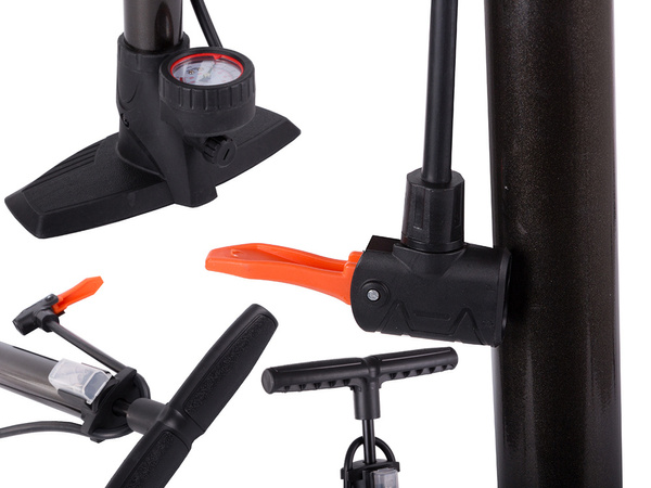 Floor standing pump with pressure gauge foot pump car pump bicycle pump tips