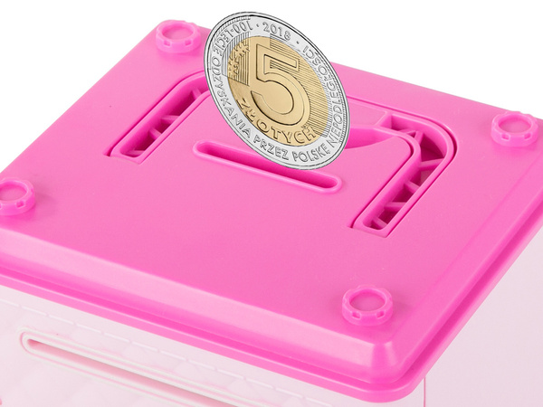 Money box cash machine code banknotes coins money pin code