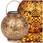 LÁMPARA SOLAR DECORATIVA LED FAROL SOLAR DORADO DE COBRE COLGANTE