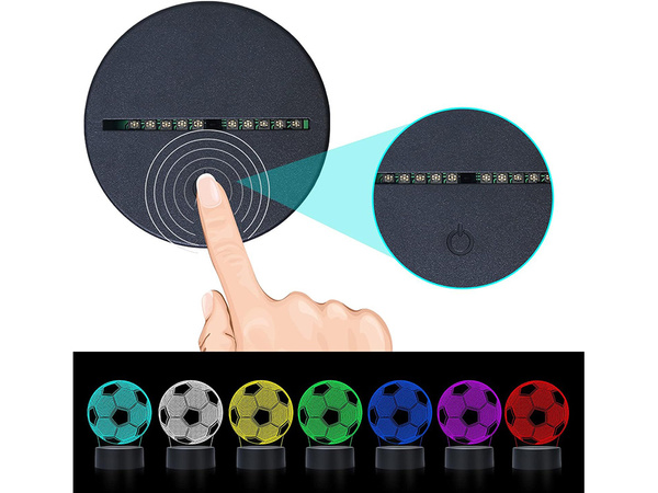 3d led jalgpalli öine valgustus värvid + kaugjuhtimispult