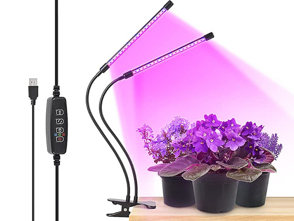 2x plant growth lamp 40 led timer usb clip