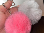 Porte-clés pendentif sac pompon fourrure tinsel pour sacs à main