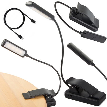 Liseuse de livres veilleuse usb avec clip saine pour les yeux 9 led