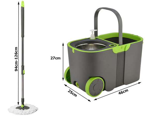 Komplet rotacijskih mopov 360 turbo vedro 2x blazinice iz mikrovlaken