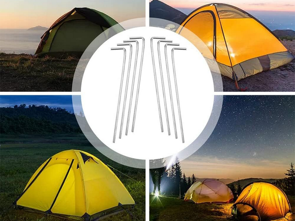 Tent pillars anchor pigs steel 24cm 10pcs hook & lamp; loop pins