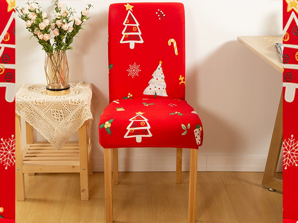 Christmas chair cover, decorative, universal, Santa Claus, with elastic band