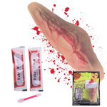 Rană falsă tăiată la gât cu 10ml de sânge fals accesoriu halloween
