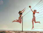 Volleyball net 9.5x1m with rope and beach sport bag