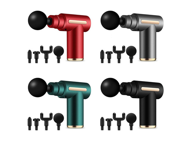 PISTOLET DO MASAŻU PLECÓW CIAŁA NÓG MASAŻER MOCNY MASSAGE GUN 4 KOŃCÓWKI